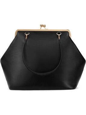 Kiss lock large tote clutch bag